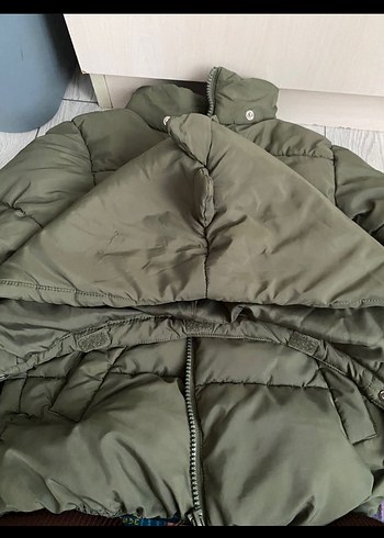 Düğmeli, Midi Boy, Yeşil Kadın Mont - Görsel 3