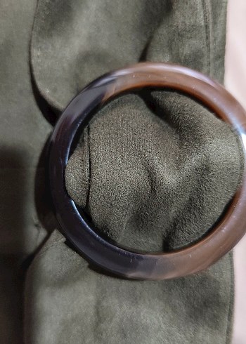 Kemer Detaylı Kısa Süet Mini Etek - Görsel 4