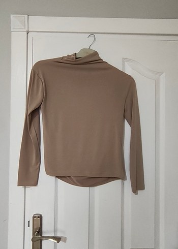 Drapeli Boğazlı Bej Kadın Bluz - Görsel 3