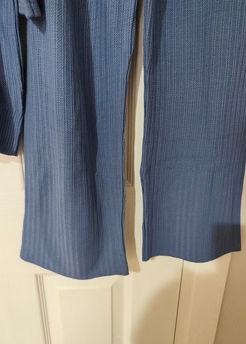 Kadın Mavi Uzun Triko Kazak - Görsel 4