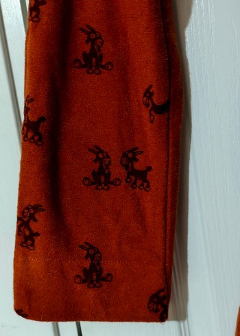 Uzun Kollu Kahverengi Bohem Kadın Sabahlık - Görsel 3