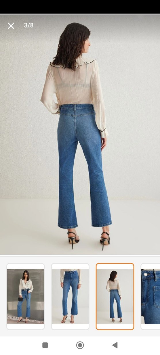 Normcore Midi Denim Pantolon - Görsel 3