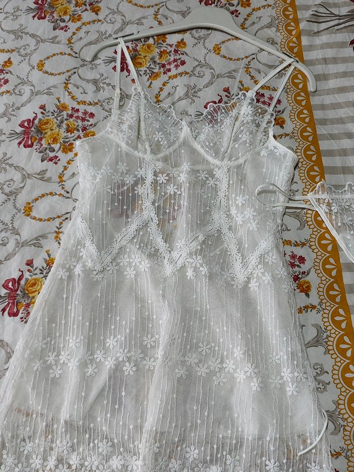 Beyaz gecelik takım - Görsel 5