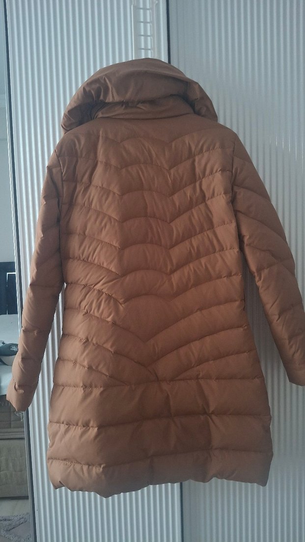 Bej Kadın Midi Kışlık Mont - Görsel 4