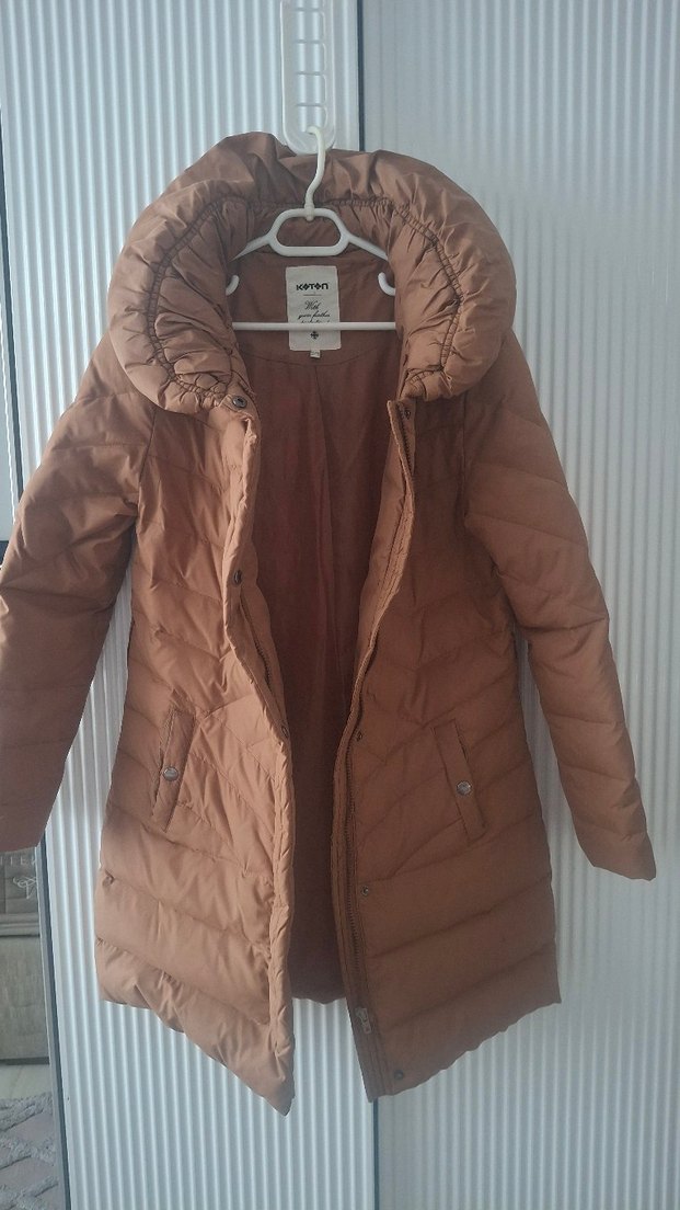 Bej Kadın Midi Kışlık Mont - Görsel 3