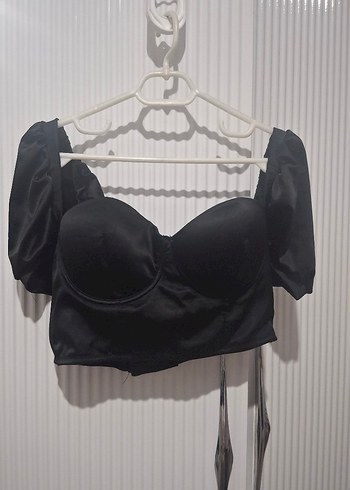 Düğmeli Siyah Straplez Gotik Büstiyer - Görsel 2