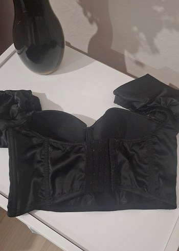 Düğmeli Siyah Straplez Gotik Büstiyer - Görsel 5