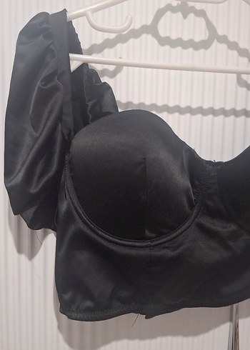 Düğmeli Siyah Straplez Gotik Büstiyer - Görsel 3