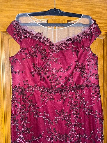 Bordo abiye elbise