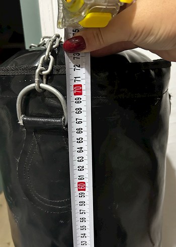 Yıldız Sport Siyah Deri kum torbası 70 cm - Görsel 3