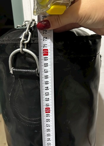 Yıldız Sport Siyah Deri kum torbası 70 cm - Görsel 4