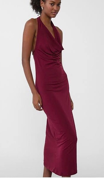 Stradivarius Bordo Elbise