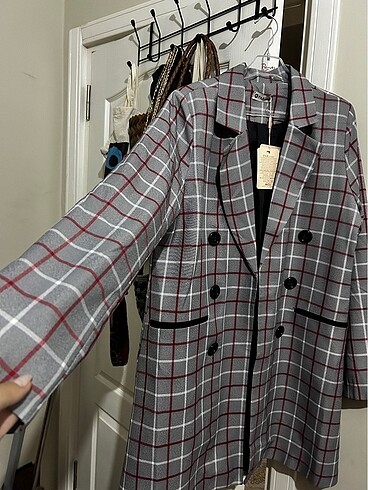 44 Beden gri Renk Ekose Blazer