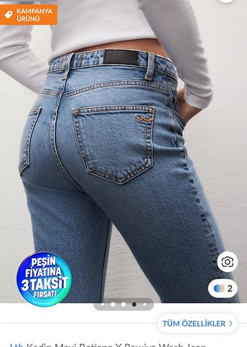 31 Beden beyaz Renk LTB yüksek bel jean