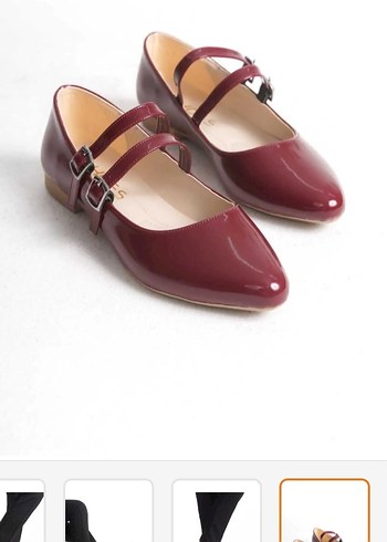 Bordo Tokalı Modern Klasik Kadın Babet
