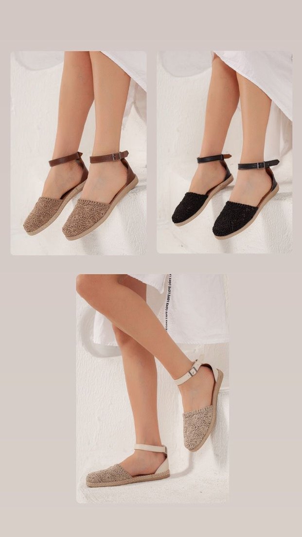 Bej Nakışlı Kadın Dantel Espadril - Görsel 4