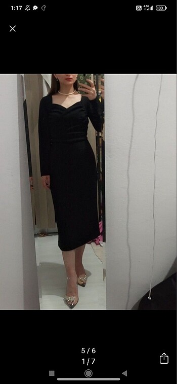 Zara Siyah midi boy kalem mezuniyet elbisesi
