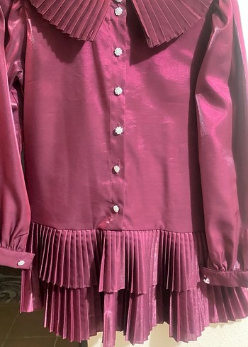 Bordo Uzun Kollu Drapeli takı - Görsel 6