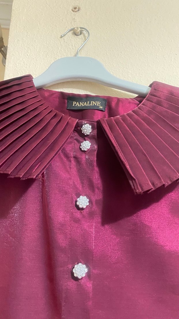 Bordo Uzun Kollu Drapeli takı - Görsel 5