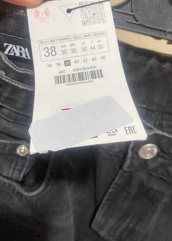 Zara Zara Siyah Gri Yılan Desenli Fermuarlı Kadın Kot