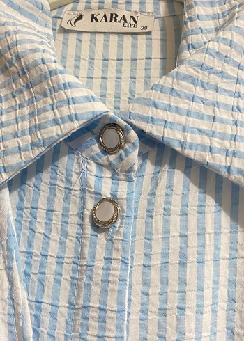 Mavi Uzun Drapeli Salaş Elbise - Görsel 4