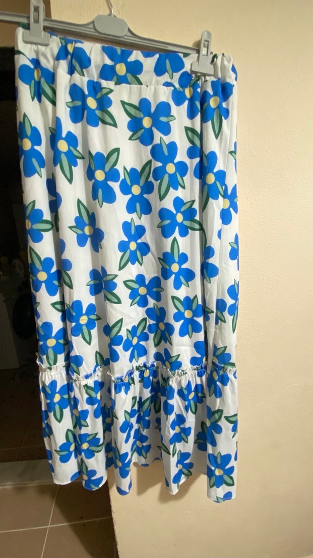 Mavi Midi Kadın Etekli Takım - Görsel 5