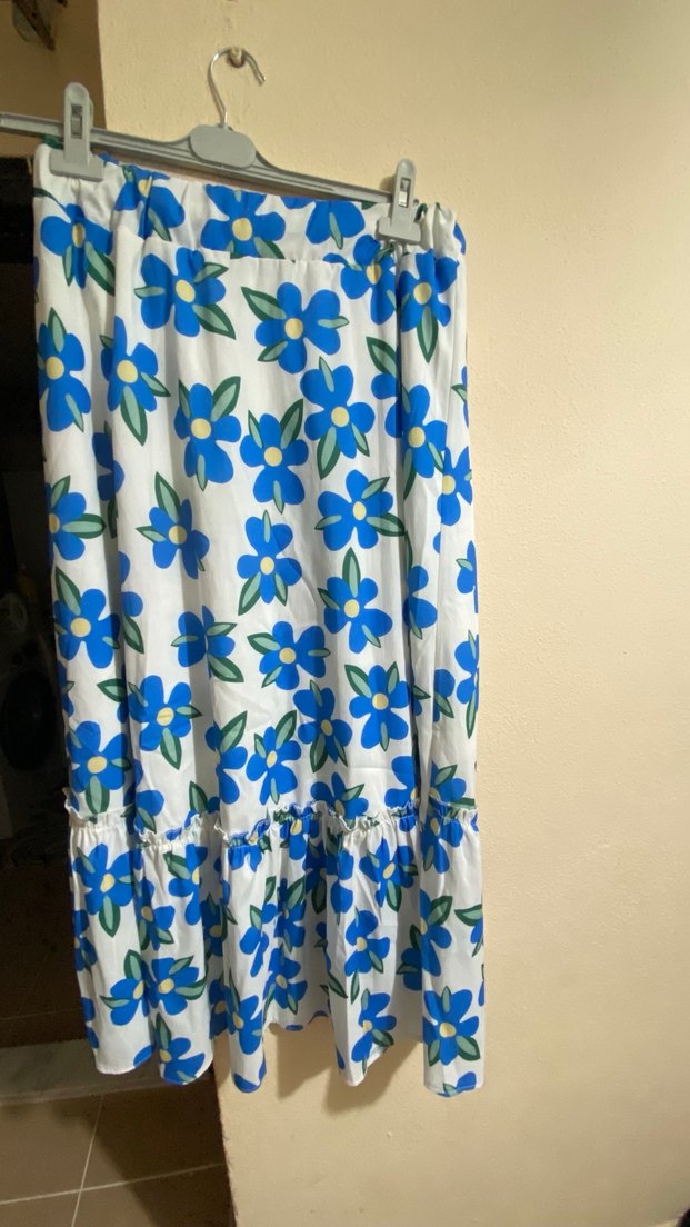 Mavi Midi Kadın Etekli Takım - Görsel 4