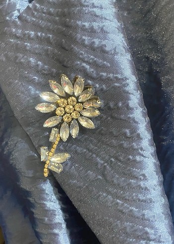 İşlemeli Mavi Uzun Kadın ceket - Görsel 4