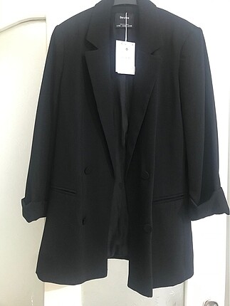Siyah blazer ceket uzun