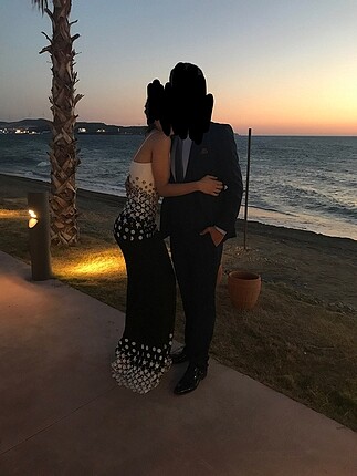 s Beden siyah Renk Parlak payetli balik elbise