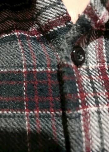 Gri Ekoseli Düğmeli erkek Gömlek - Görsel 6