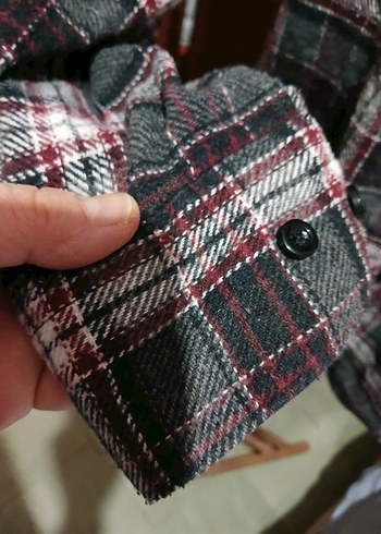 Gri Ekoseli Düğmeli erkek Gömlek - Görsel 5