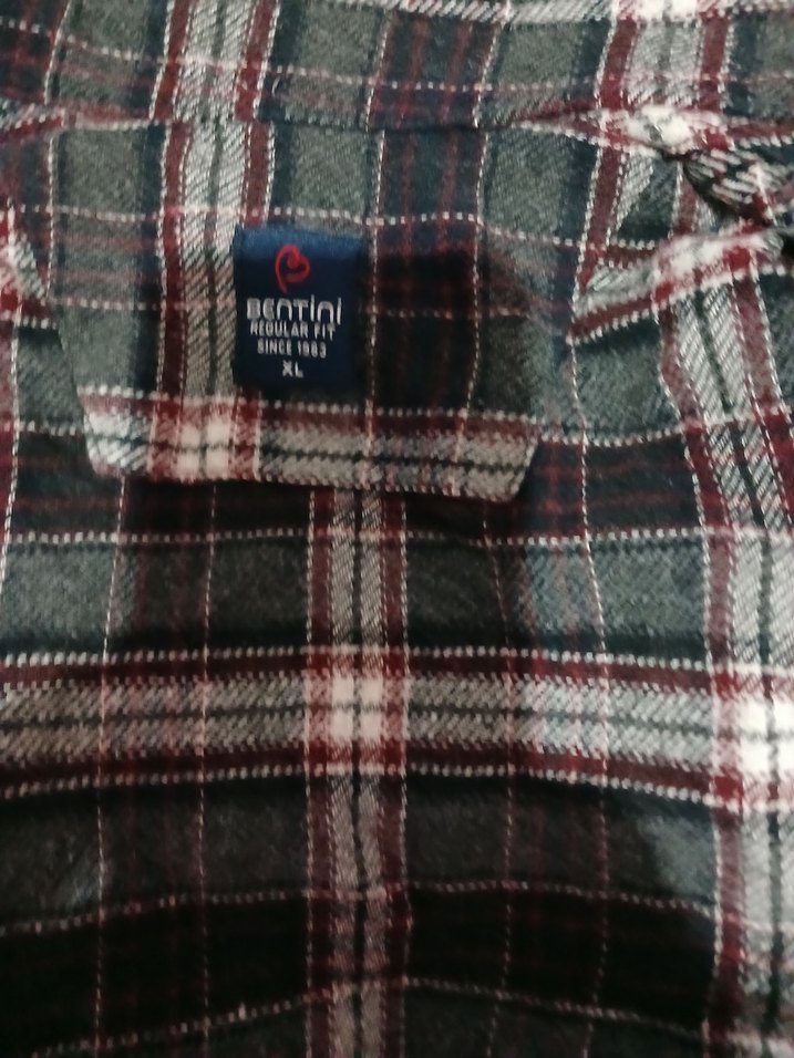 Gri Ekoseli Düğmeli erkek Gömlek - Görsel 2