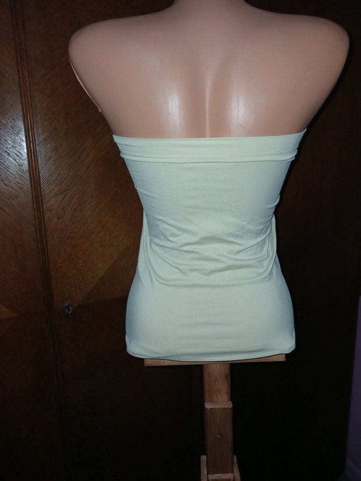 Beyaz Straplez Midi Büstiyer - Görsel 2