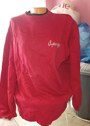 Bordo Kadın Oversize Triko Sweatshirt