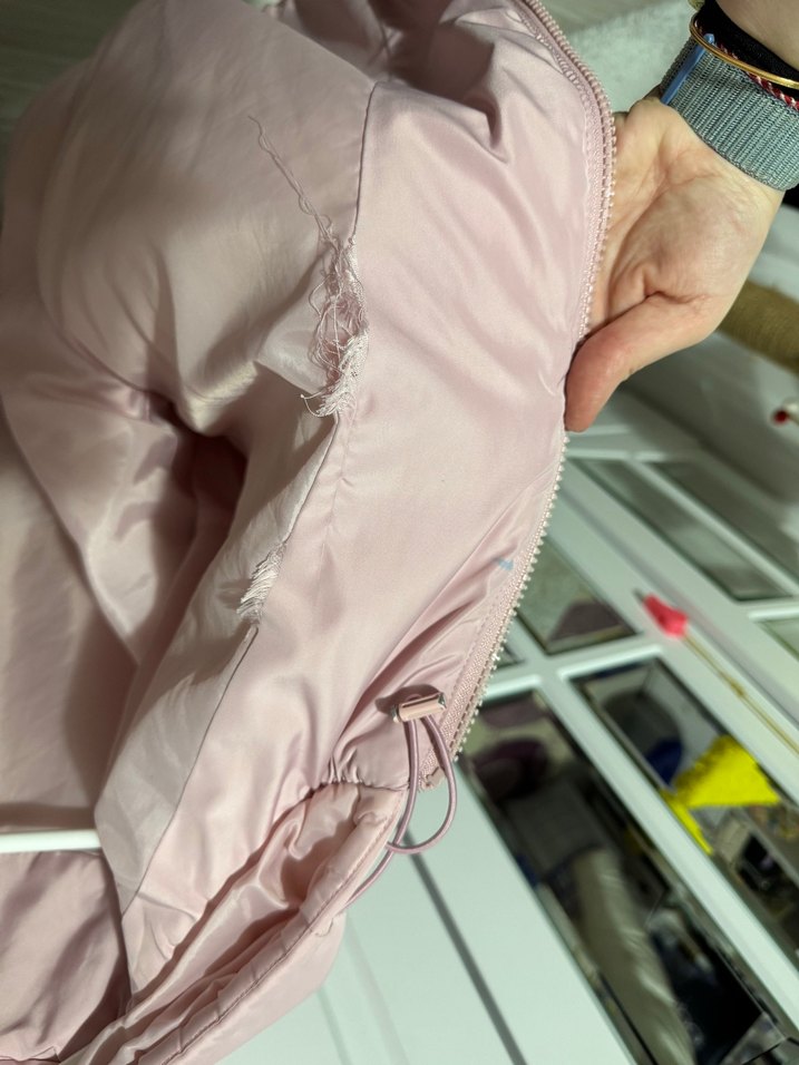 Pembe oversize Kadın Mont Fermuarlı Kapüşonlu - Görsel 3