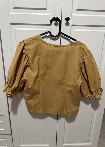 Camel Keten Bej Bluz - Görsel 2