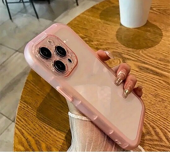 iphone 14 şeffaf pembe kılıf