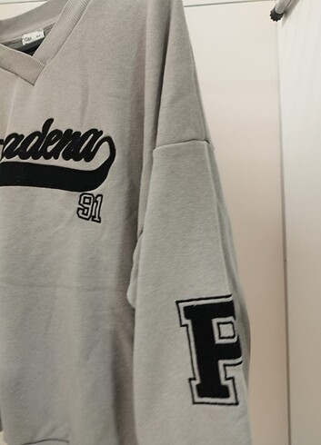 Addax Addax Baskılı Gri Sweatshirt