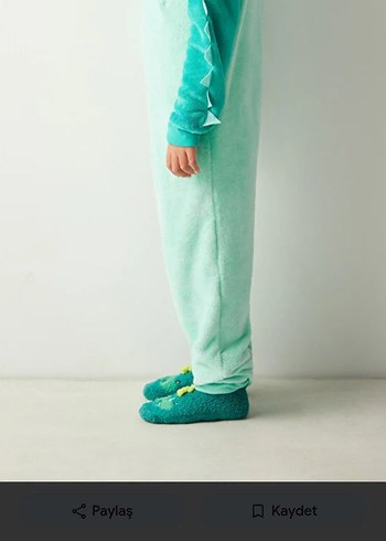 Penti Turkuaz Peluş Tulum Pijama