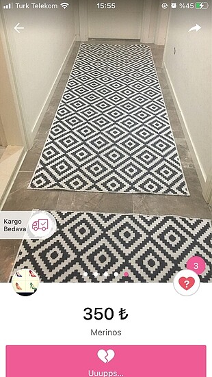 100x300 halı kilim