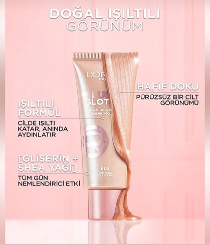 Loreal paris glotion all in öne doğal ışıltı 902 light glow
