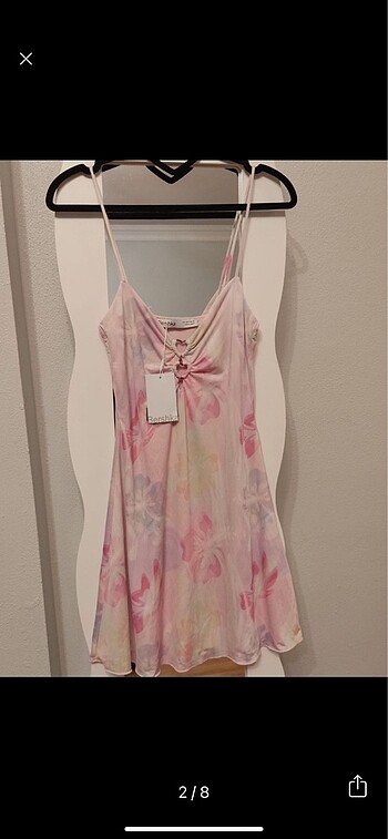 Bershka mini elbise kalp detaylı