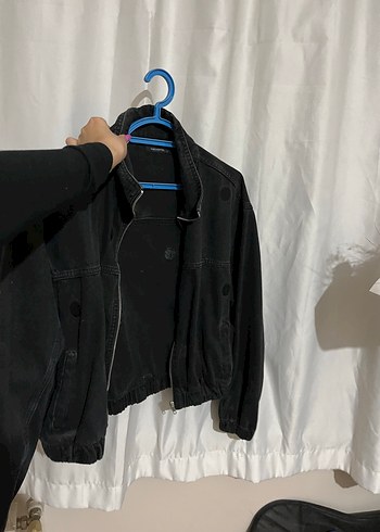 Trendyol & Milla Düğmeli Siyah Kadın Denim Ceket