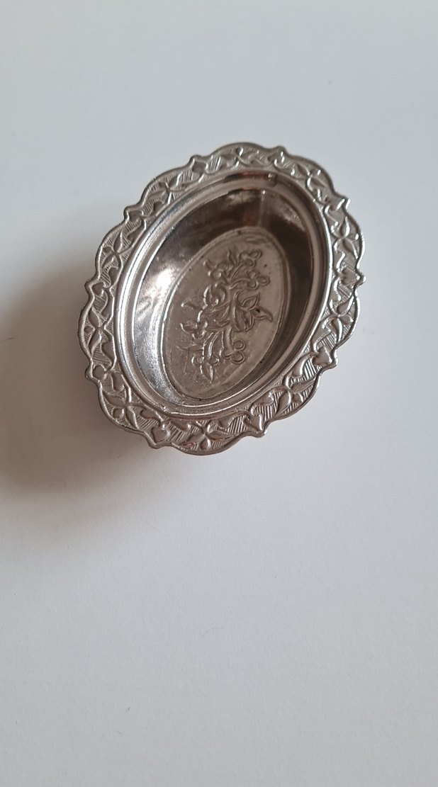 İşlemeli gümüş Renkli Parlak mini lokum Tabağı - Görsel 2