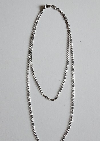 Gri Uzun Zincir Detaylı Kadın Kolye - Görsel 2