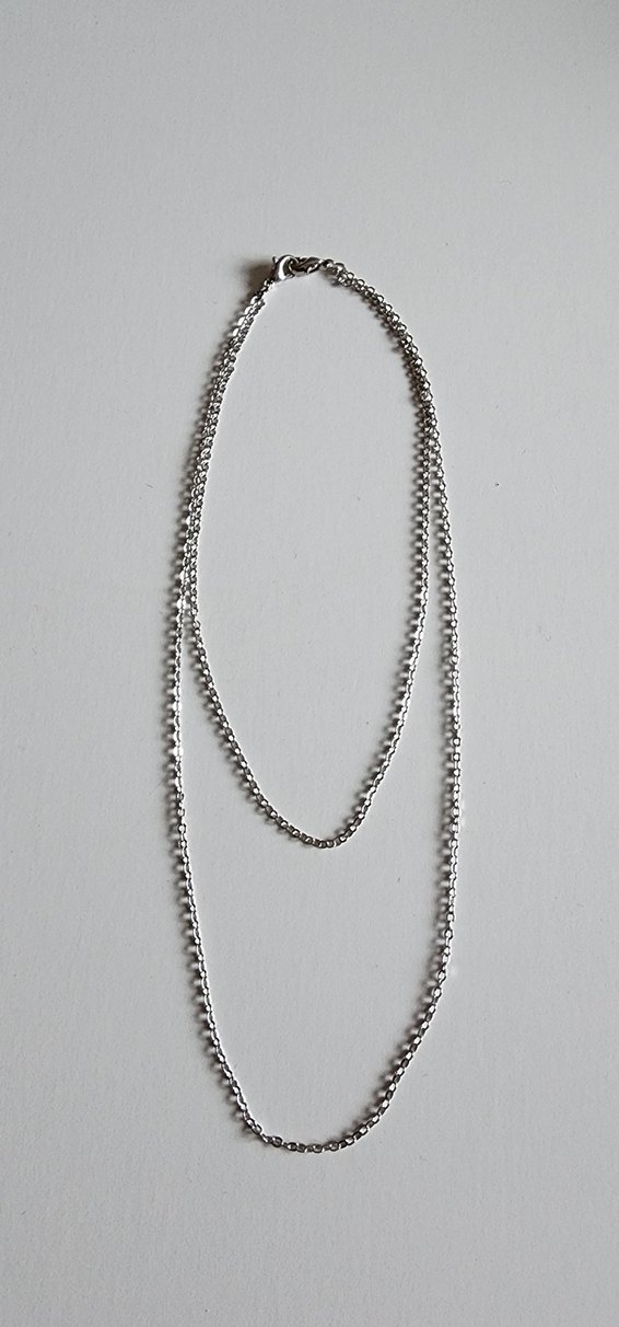 Gri Uzun Zincir Detaylı Kadın Kolye - Görsel 2