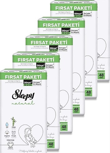 Sleepy Sleepy natural 2 numara bebek bezi 