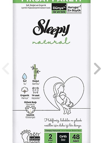 Sleepy Sleepy natural 2 numara bebek bezi