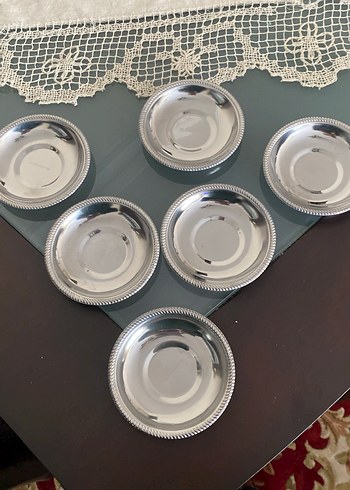 Parlak Gümüş Renkli çay tabağı - Görsel 3